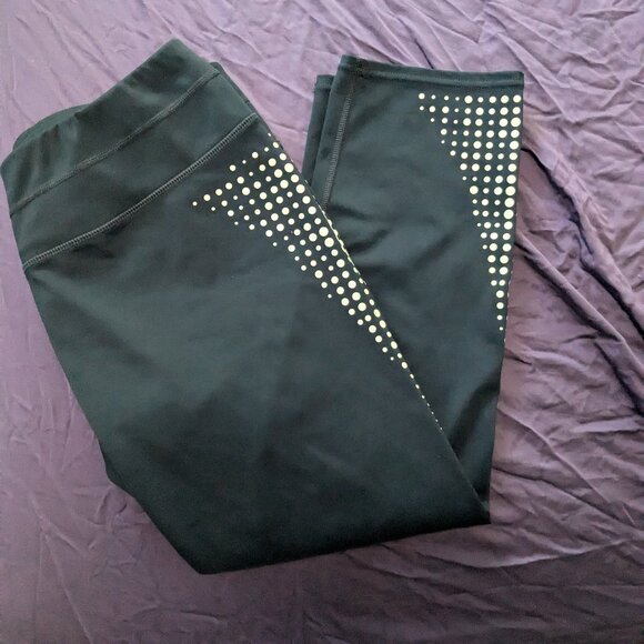 Athleta Capri Reflective Leggings - Navy- Size L - Picture 1 of 4